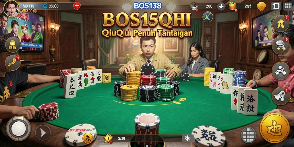 Screenshot utama BOS138 menampilkan aksi seru permainan QiuQiu.