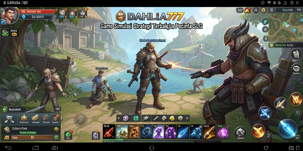 Screenshot gameplay DAHLIA77 menampilkan pertempuran taktis yang seru.