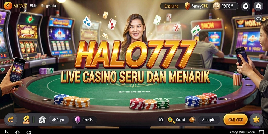 Tampilan utama gameplay HALO777 dengan interaksi dealer langsung.