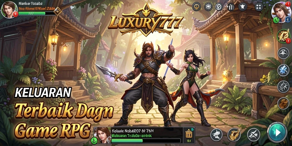Tampilan gameplay <strong>LUXURY777</strong> yang menampilkan pertarungan epik dan aktivitas petualangan.