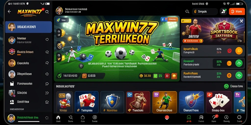 Tampilan gameplay menarik dari aplikasi Sportsbook MAXWIN77.