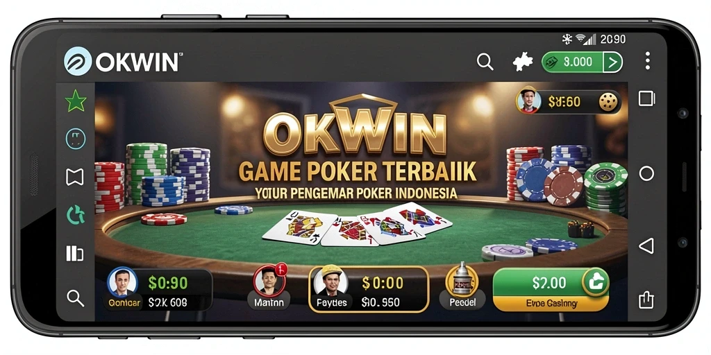 Tampilan gameplay poker yang menegangkan di OKWIN dengan grafis yang menarik.