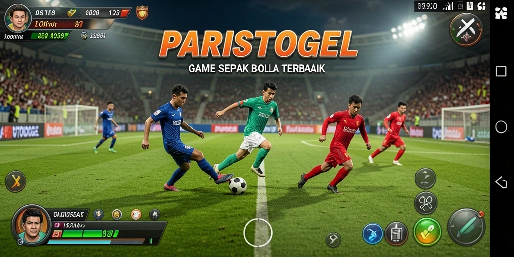 Tampilan menarik dari gameplay PARISTOGEL saat pertandingan sepak bola.