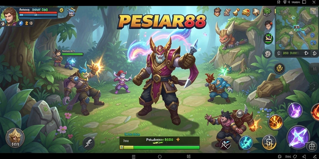 Screenshot PESIAR88 menampilkan pertarungan seru dalam dunia RPG yang menakjubkan.