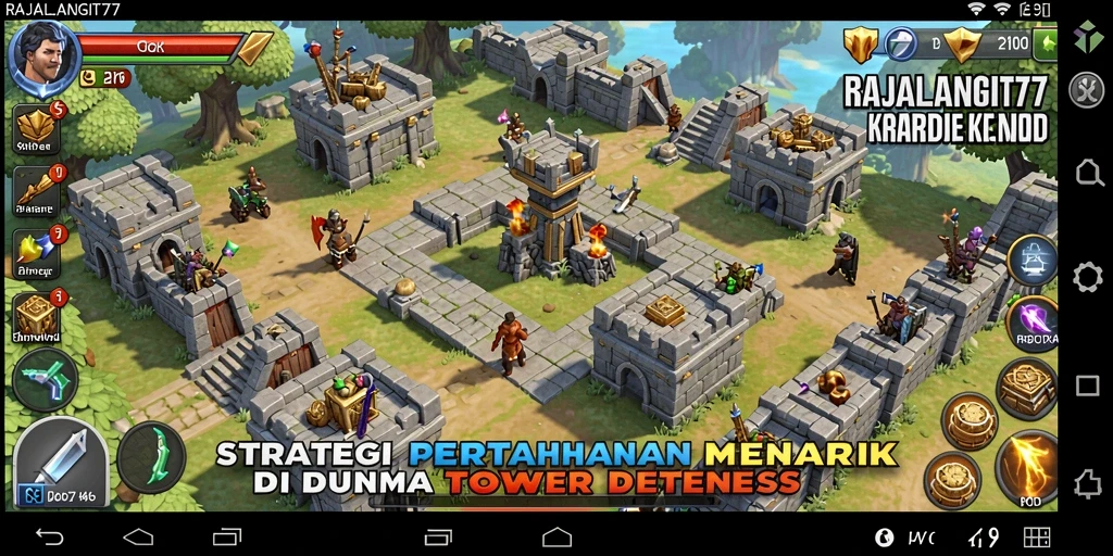 Tampilan gameplay seru di RAJALANGIT77 dengan strategi Tower Defense yang mendebarkan.