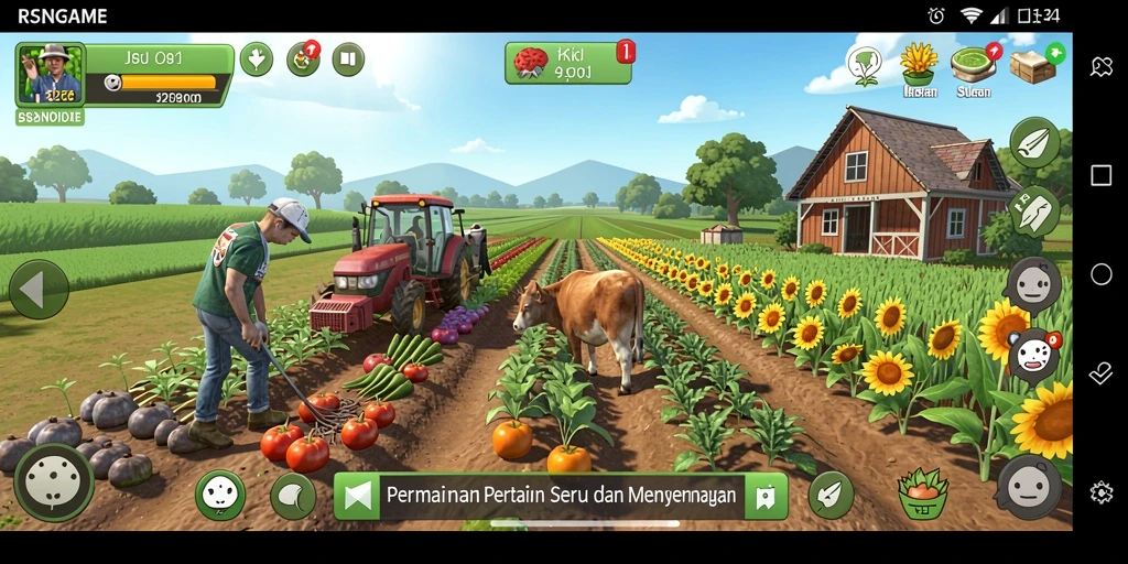 Tangkapan layar RSNGAME menampilkan aktivitas pertanian yang menarik.