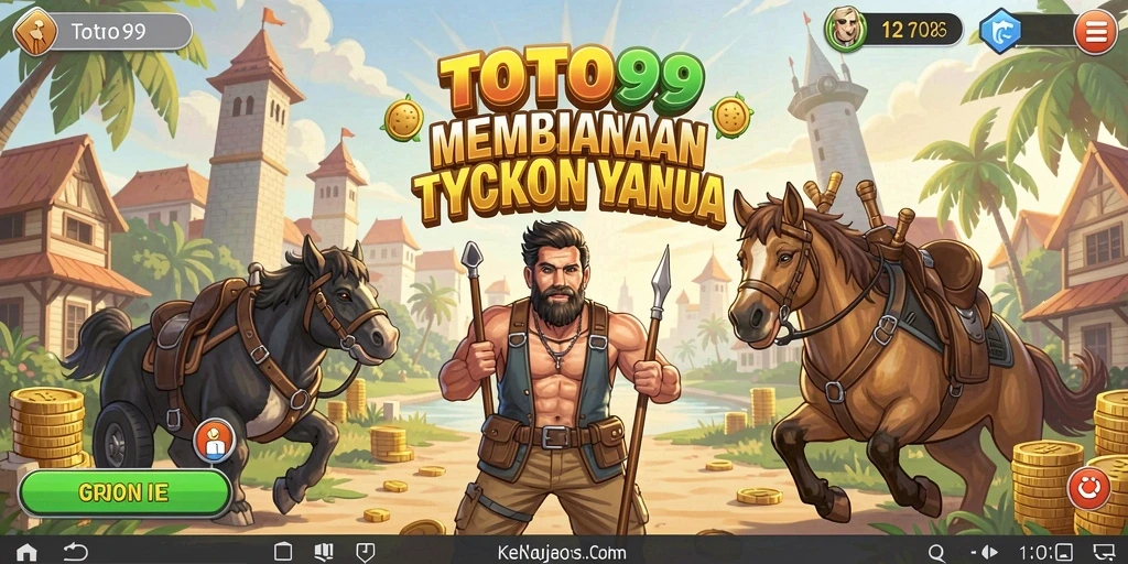 Screenshot gameplay TOTO99 yang menunjukkan pembangunan kerajaan bisnis.